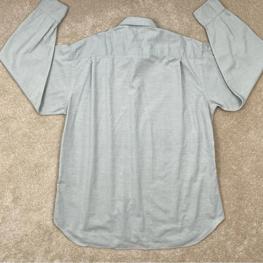 Gitman Bros Shirt Adult 16.5 Gray Button Up Cotton Long Sleeve Dress Shirt Men